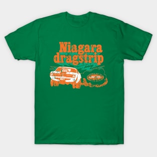 Vintage Niagara Dragstrip - Distressed burnout look - Orange print T-Shirt